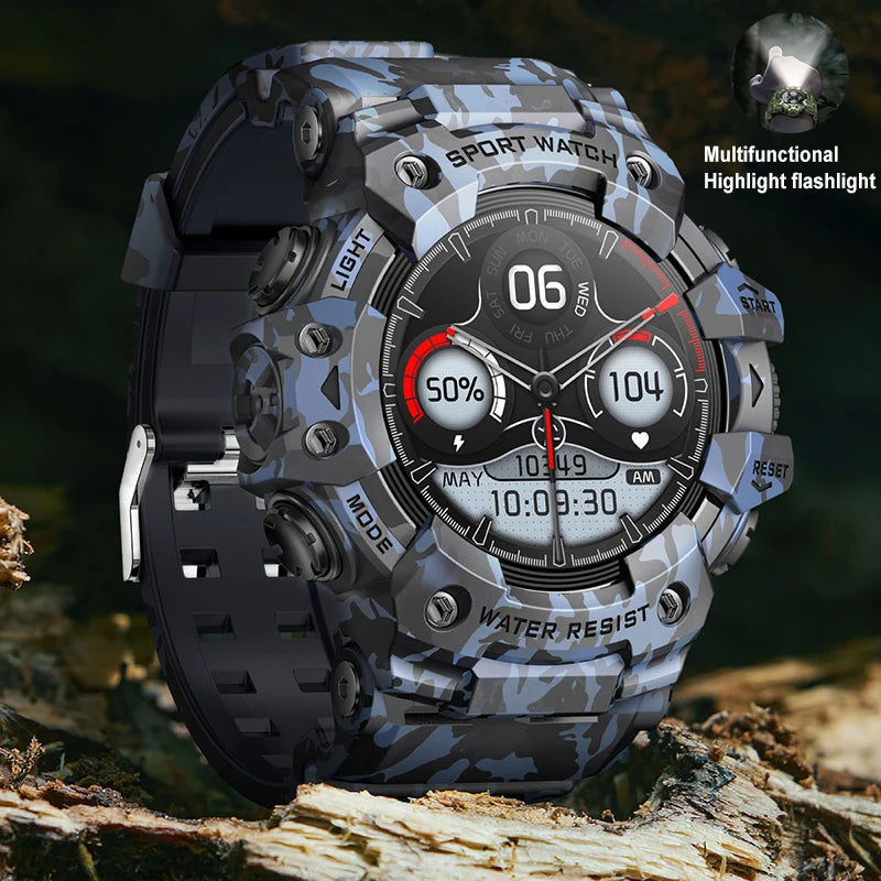 Military Sports Smartwatch – Outdoor & Bluetooth Calling