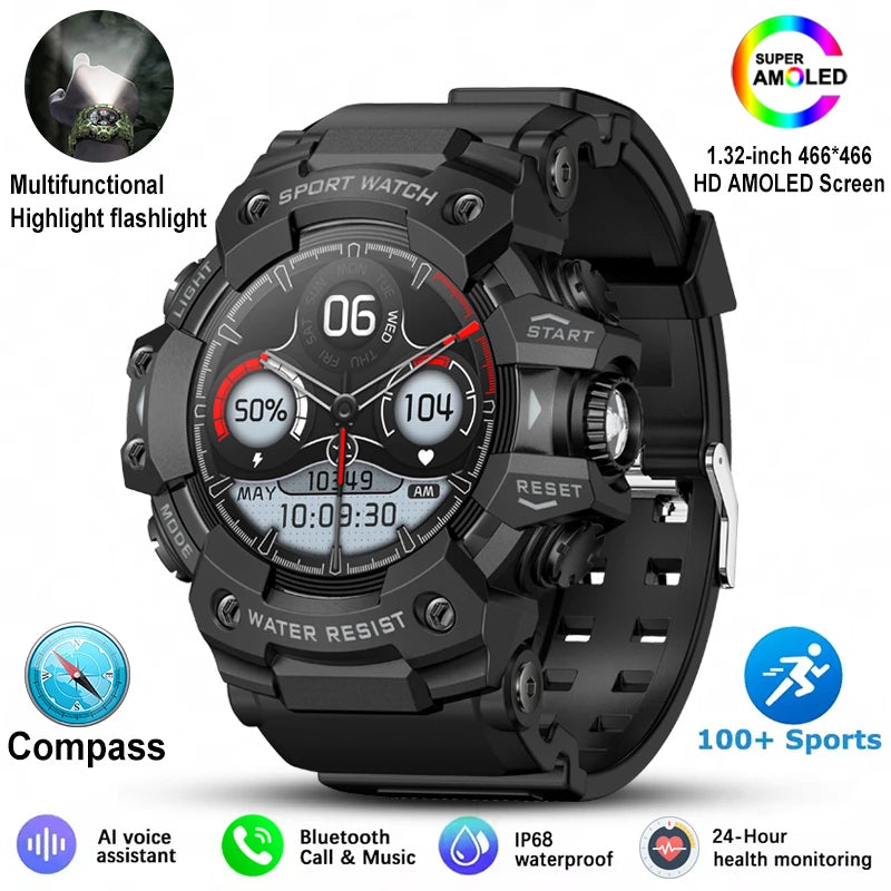 Military Sports Smartwatch – Outdoor & Bluetooth Calling